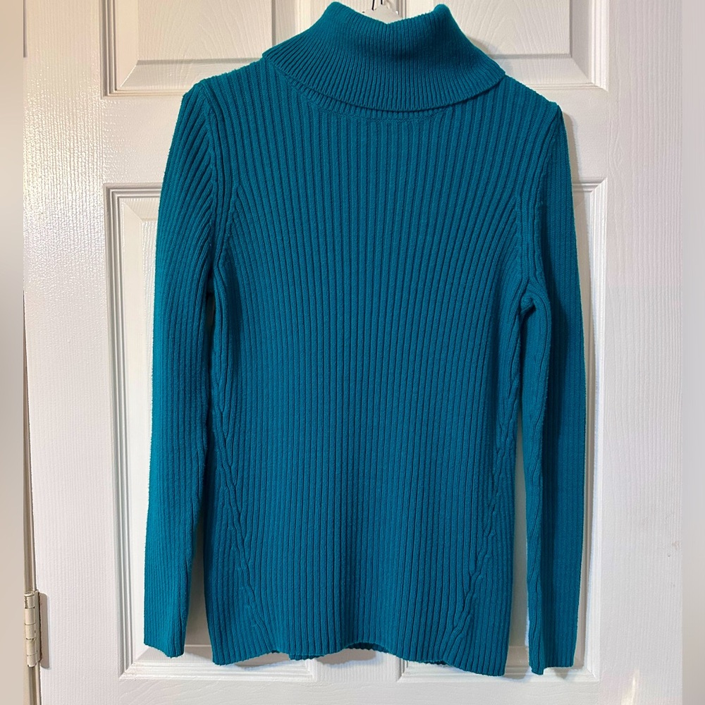 Sonoma Ribbed Turtleneck size XL turquoise
